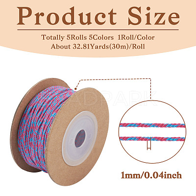 5 Rolls 5 Colors Cotton Cord OCOR-TA0001-48-1