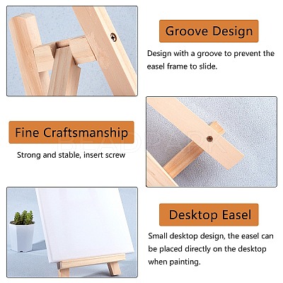 Folding Pine Wood Tabletop Easel AJEW-NB0001-62-1