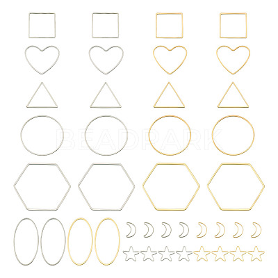 40Pcs 16 Style Alloy Linking Rings FIND-PJ0001-27-1
