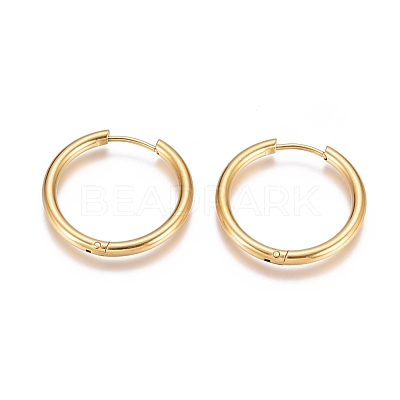 Ion Plating(IP) 304 Stainless Steel Huggie Hoop Earrings EJEW-G272-01-20mm-G-1