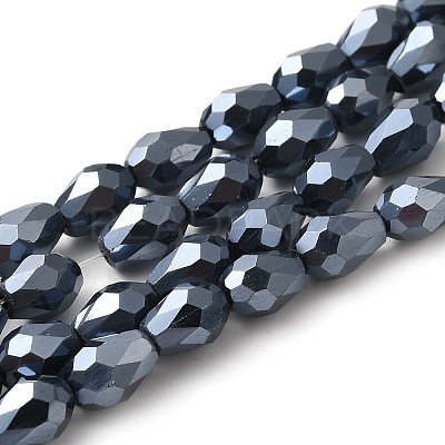Electroplate Glass Beads Strands X-EGLA-D017-7x5mm-2-1