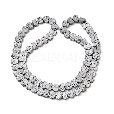 Electroplated Natural Lava Rock Beads Strands G-K388-04A-07-1