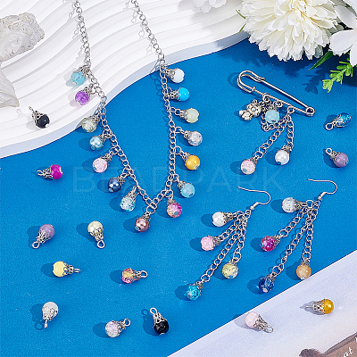 120Pcs Glass Pendants PALLOY-PHE00012-1