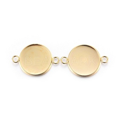 201 Stainless Steel Cabochon Connector Settings STAS-F191-15G-F-1