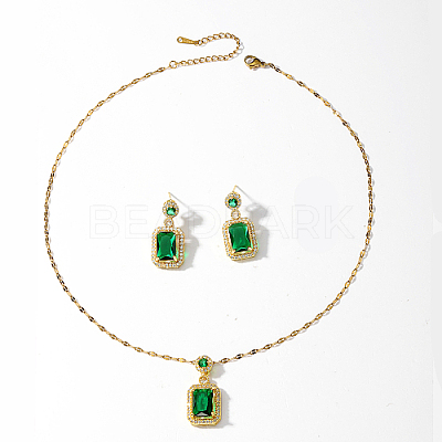 Brass Micro Pave Cubic Zirconia Jewelry Sets for Women CT9369-2-1
