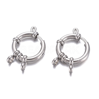 Tarnish Resistant 304 Stainless Steel Spring Ring Clasps STAS-G190-17P-B-1