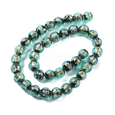 Handmade Foil Lampwork Beads Strands FOIL-K003-06B-22-1