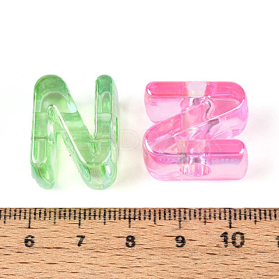 UV Plating Transparent Acrylic European Beads OACR-M027-02N-1