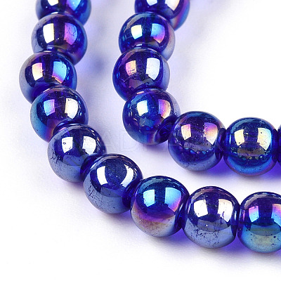 Electroplate Transparent Glass Beads Strands GLAA-T032-T6mm-AB15-1