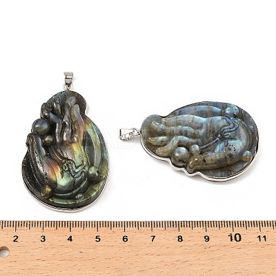 Natural Labradorite Big Pendants G-K338-35P-1