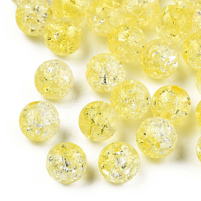 Transparent Crackle Acrylic Beads CACR-N002-03B-1
