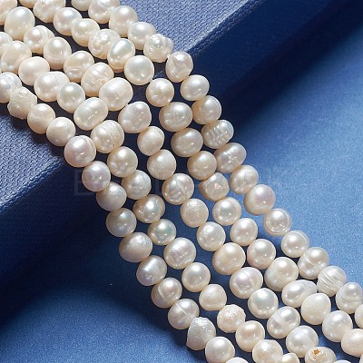 Natural Cultured Freshwater Pearl Beads Strands PEAR-L001-F-08-1