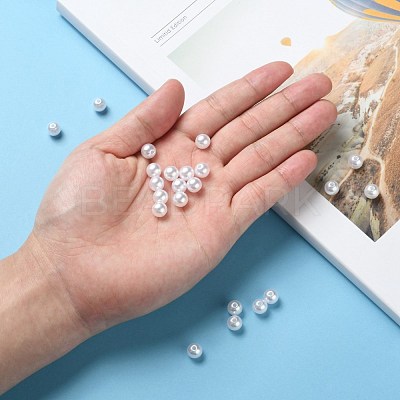 ABS Plastic Imitation Pearl Ball Beads X-MACR-A004-8mm-01-1