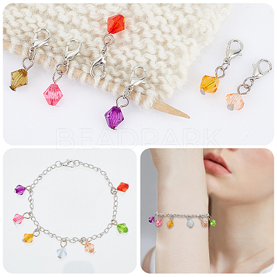 Bicone Pendant Stitch Markers HJEW-AB00489-1