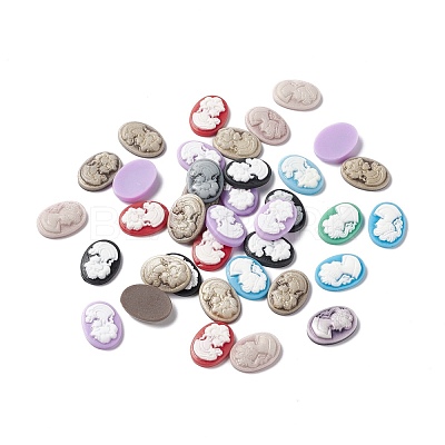 Cameos Opaque Resin Cabochons RESI-C016-01A-1