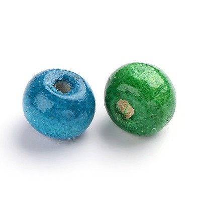 Dyed Natural Wood Beads WOOD-Q006-8mm-M-LF-1