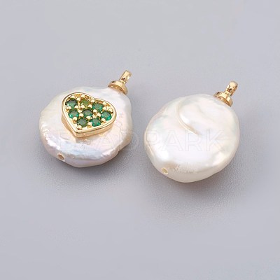 Natural Cultured Freshwater Pearl Pendants PEAR-F008-23G-01-1
