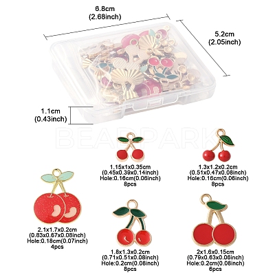 38Pcs Alloy Enamel Pendants ENAM-FS0002-71-1