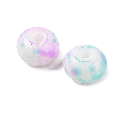 Opaque Spray Painted Glass Beads X1-GLAA-G118-01G-1