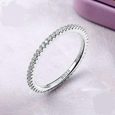 Anti-Tarnish Rhodium Plated 925 Sterling Silver Finger Rings RJEW-FF0008-008P-18mm-1