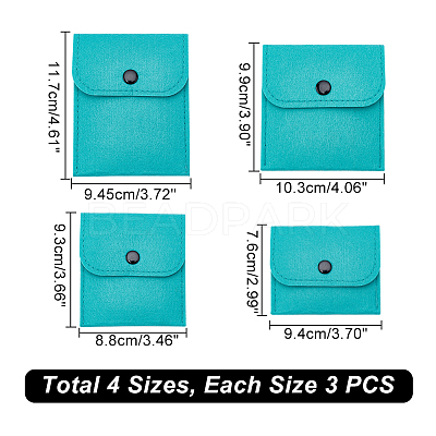 12Pcs 4 Styles Portable Felt Card Cover Bag ABAG-GA0001-21C-1