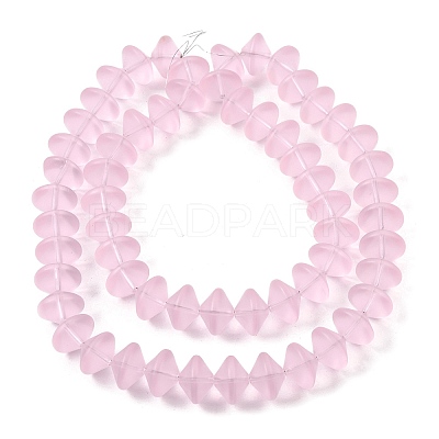 Frosted & Baking Paint Transparent Glass Beads Strands GL-CBA2ED2-01-1