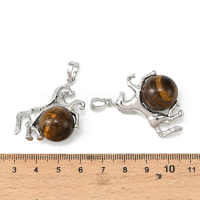 Natural Tiger Eye Pendants G-D102-01P-04-1