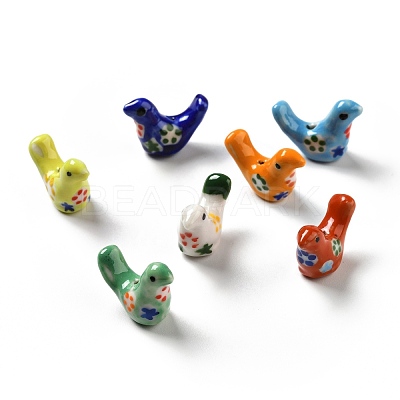 Handmade Printed Porcelain Beads PORC-F005-04-1