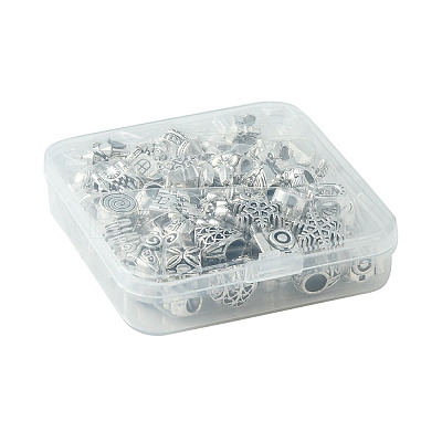 60Pcs 12 Style Tibetan Style Alloy European Beads TIBEB-FS0001-04-1
