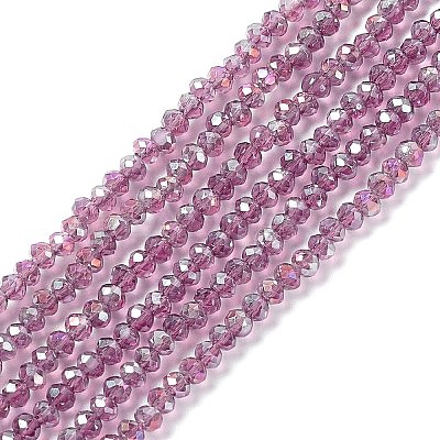 Electroplate Glass Beads Strands EGLA-R048-2mm-11-1