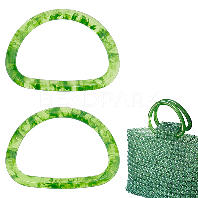 Resin Imitation Jade Bag Handles FIND-WH0128-03-1