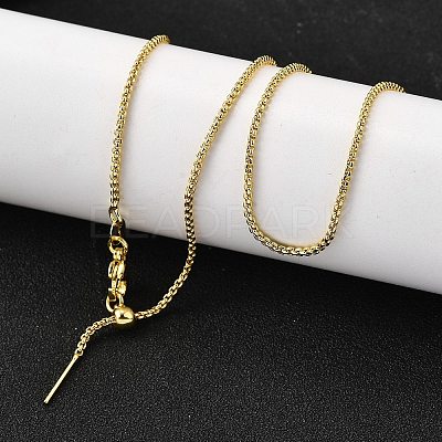 1.5MM Brass Box Chain Adjustable Slider Necklaces X-NJEW-M108-07G-1