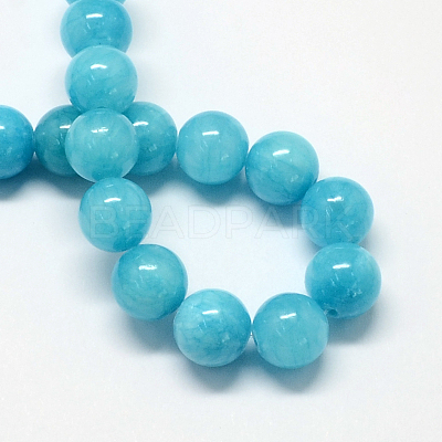Natural Dyed Yellow Jade Gemstone Bead Strands X-G-R271-6mm-Y05-1
