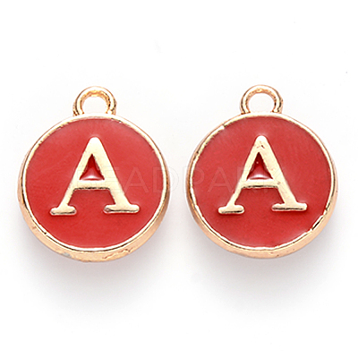 Golden Plated Alloy Enamel Charms ENAM-S118-03A-1