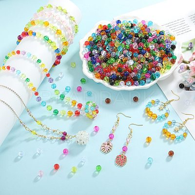 1500Pcs 15 Colors Transparent Acrylic Beads TACR-SZ0001-21A-1