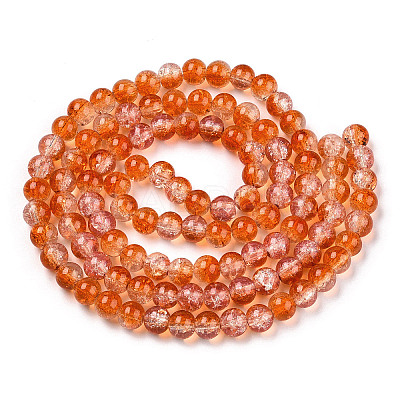 Transparent Crackle Baking Paint Glass Beads X1-DGLA-T003-01C-11-1