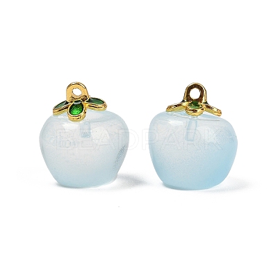 Transparent Glass Apple Pendants DGLA-E004-16E-1