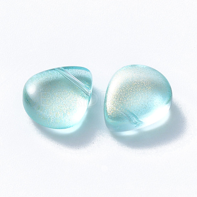 Transparent Spray Painted Glass Beads GLAA-T016-29D-1