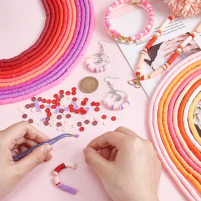 2 Bags Fixed Mixed 25-Color Handmade Polymer Clay Beads CLAY-PH0002-01A-1