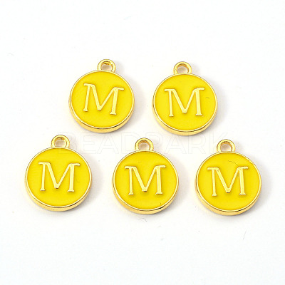Golden Plated Alloy Enamel Charms X-ENAM-S118-09M-1