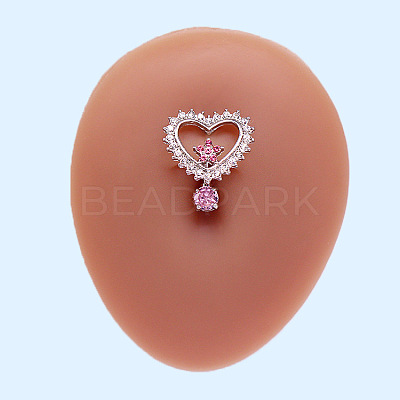 316L Surgical Stainless Steel Micro Pave Cubic Zirconia Top Down Belly Rings FS-WG959C5-05-1