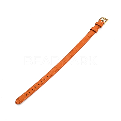 Leather Textured Bracelet Straps Slide Wristbands for Slide Charms AJEW-K232-01G-06-1
