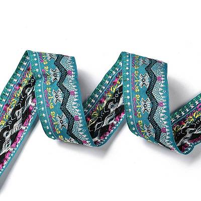 10M Ethnic Style Embroidery Polyester Ribbons OCOR-XCP0002-17-1