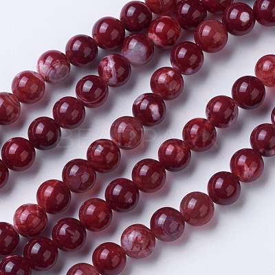Natural Agate Beads Strands G-G754-04-8mm-1