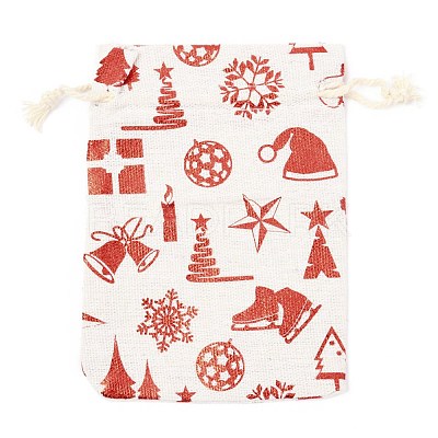 Christmas Theme Cotton Fabric Cloth Bag ABAG-H104-B13-1