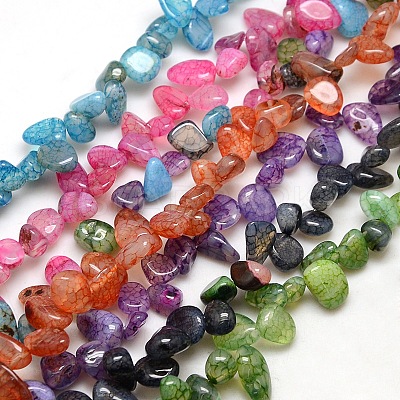 Natural Nuggets Crackle Agate Beads Strands G-P032-M-1