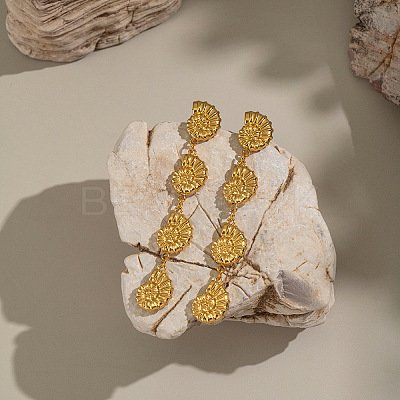 304 Stainless Steel Conch Tassel Stud Earrings TZ8504-1