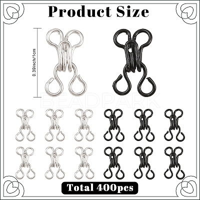 400Pcs 2 Colors Brass Interlocking Clasps KK-YW0004-28-1