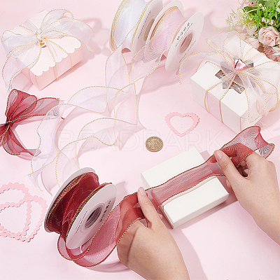 3 Rolls 3 Colors Organza Ribbons SRIB-FG0001-15-1