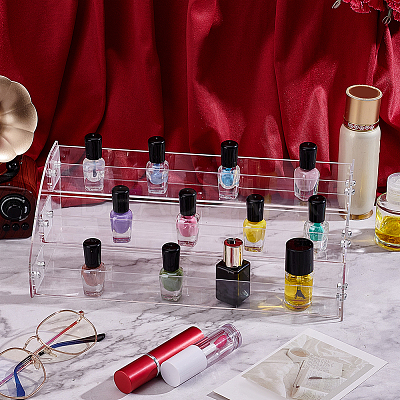 2Sets 3-Tier Transparent Acrylic Nail Polish Organizer ODIS-NB0001-62-1